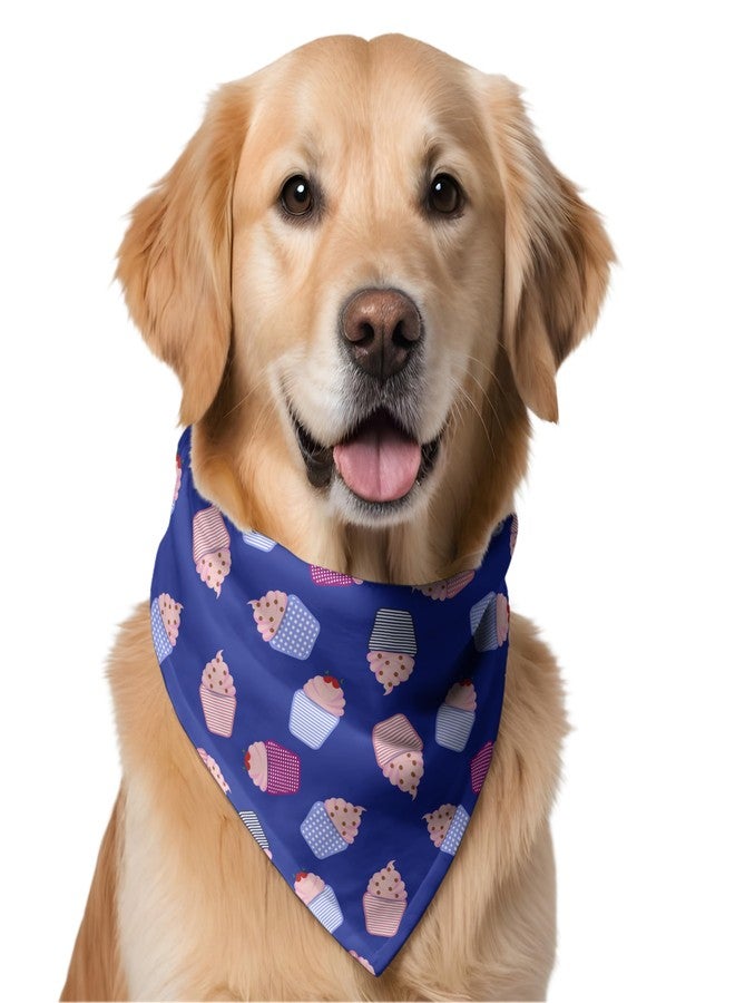 W Brings Cupcakes Dog Bandana/Scarf | This Stunning Gorgeous Design Dog Bandana Scarf is Perfect Styling Accessory for Dogs Large, Medium & Small. One Size Fits All. - Image 1